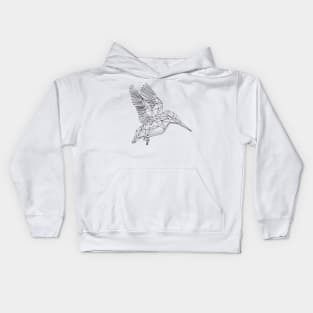 Geometric Halcyon Kingfisher Outline Kids Hoodie